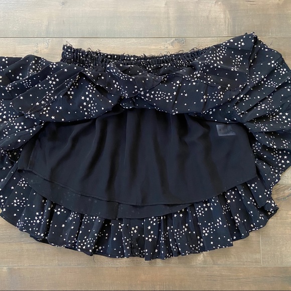 {LoveShackFancy} Ruffle Mini Skirt Medium Black Star - Picture 11 of 12